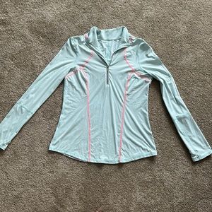 Zella mint and pink quarter zip pullover